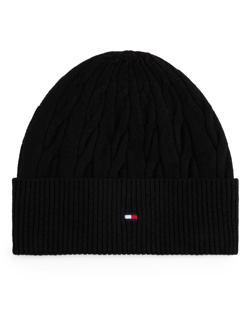 Czapka Zimowa TOMMY HILFIGER Th Flag Cable Knit AM0AM13588 BDS