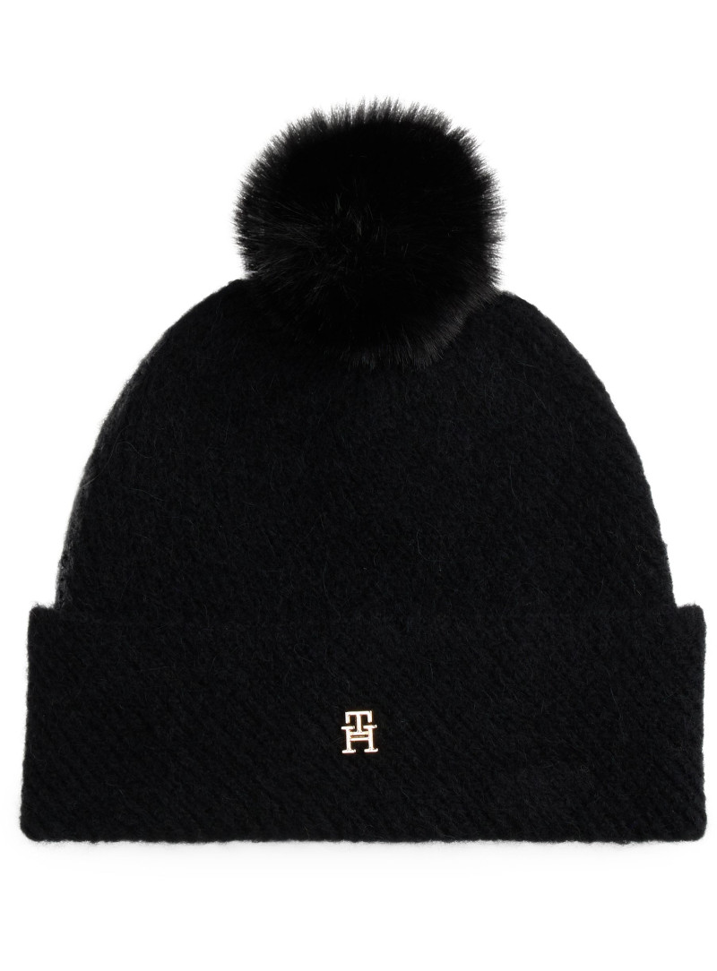 Czapka Zimowa TOMMY HILFIGER Th Pom Pom Beanie AW0AW18178 BDS Czapka Zimowa TOMMY HILFIGER Th Pom Pom Beanie AW0AW18178 BDS