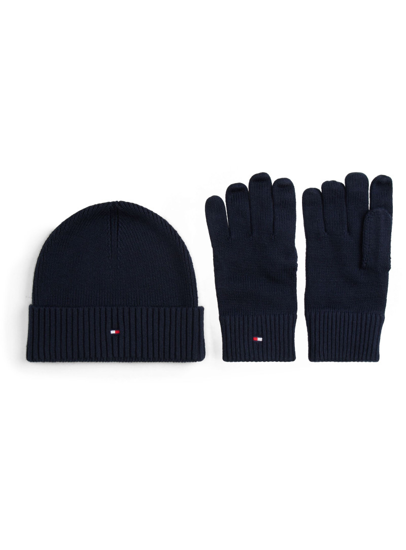 Zestaw Czapka i Rękawiczki TOMMY HILFIGER Th Flag Beanie & Gloves AM0AM13806 DW6