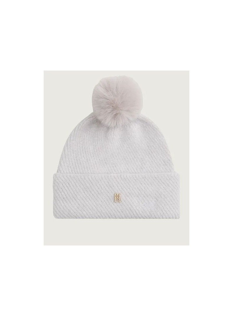 Czapka Zimowa TOMMY HILFIGER Th Pom Pom Beanie AW0AW17855 PQU Czapka Zimowa TOMMY HILFIGER Th Pom Pom Beanie AW0AW17855 PQU