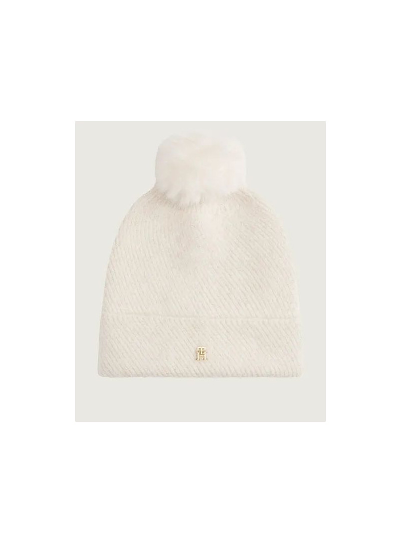 Czapka Zimowa TOMMY HILFIGER Th Pom Pom Beanie AW0AW17855 YA8