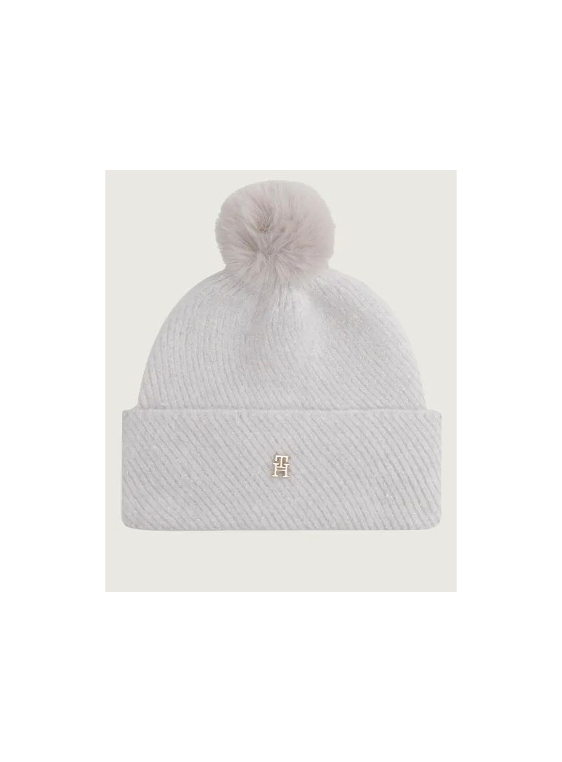 Czapka Zimowa TOMMY HILFIGER TOMMY HILFIGER Pom Pom Beanie Lurex AW0AW17992 PQU Czapka Zimowa TOMMY HILFIGER TOMMY HILFIGER Pom Pom Beanie Lurex AW0AW17992 PQU