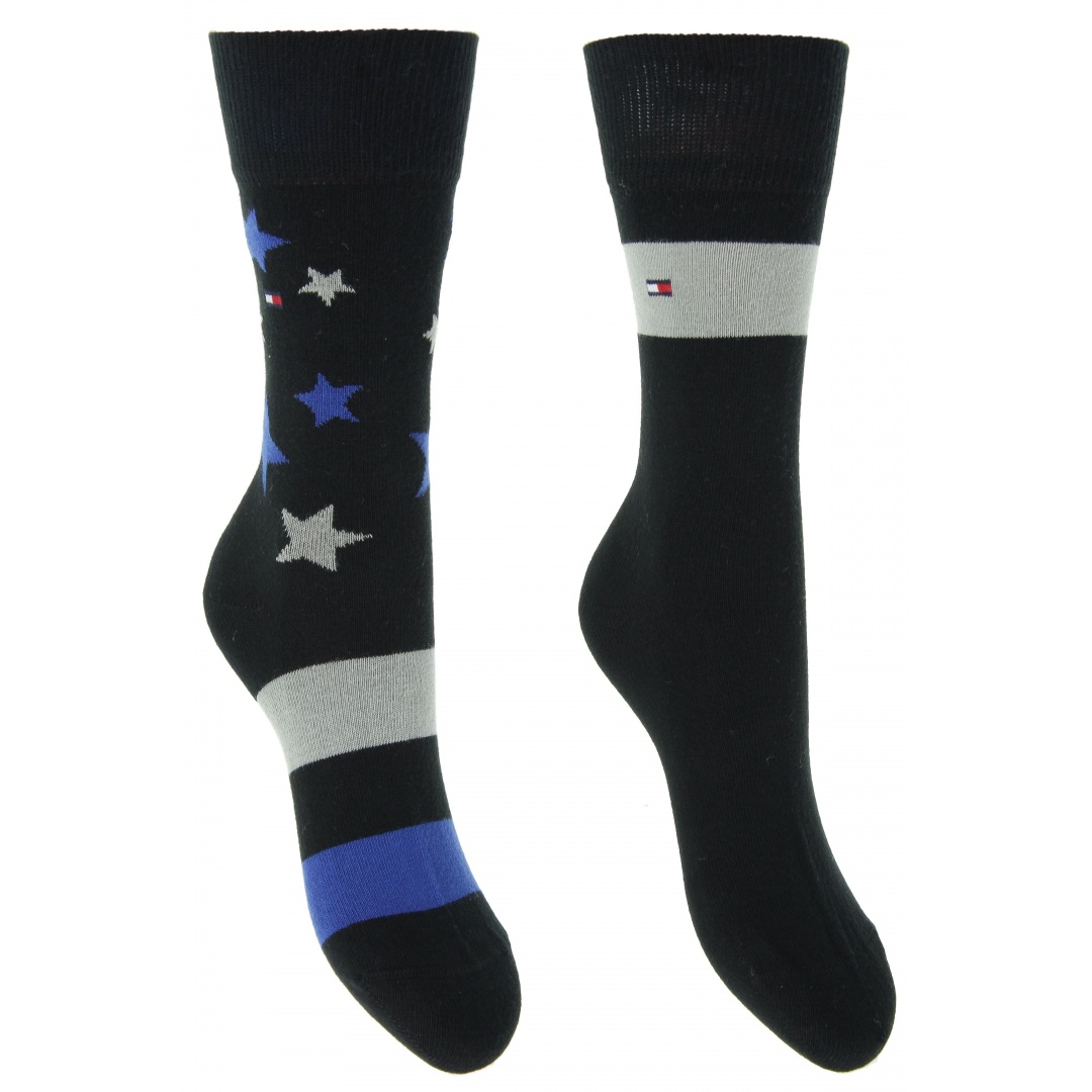 SKARPETKI TOMMY HILFIGER KIDS STARS SOCK BLACK (2-PAK)