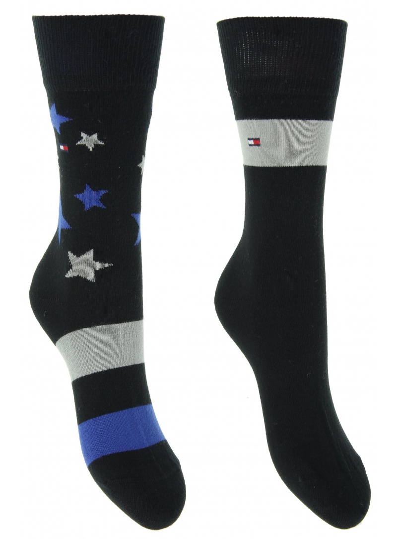 SKARPETKI TOMMY HILFIGER KIDS STARS SOCK BLACK (2-PAK)