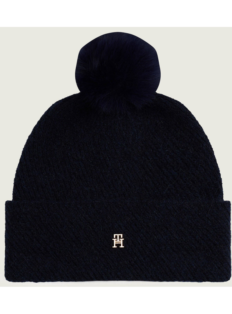 Czapka Zimowa TOMMY HILFIGER Th Pom Pom Beanie AW0AW18178 DW6 Czapka Zimowa TOMMY HILFIGER Th Pom Pom Beanie AW0AW18178 DW6