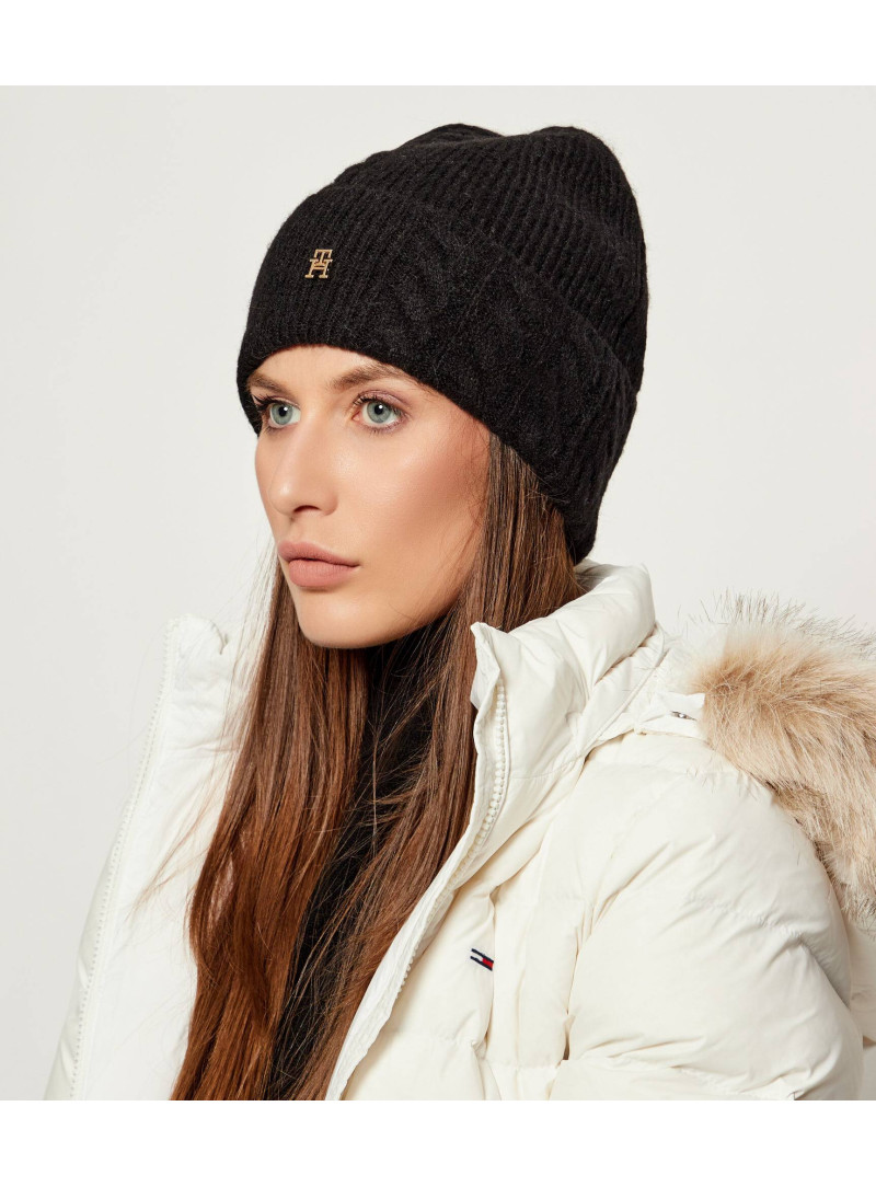 Czapka Zimowa TOMMY HILFIGER Th Elevated Chic Flu AW0AW17784 BDS