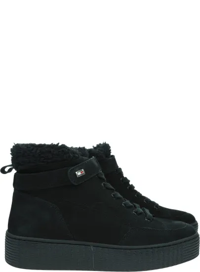 Buty Zimowe TOMMY HILFIGER Faux Fur Nubuck Low Lace-Up FW0FW08172 BDS