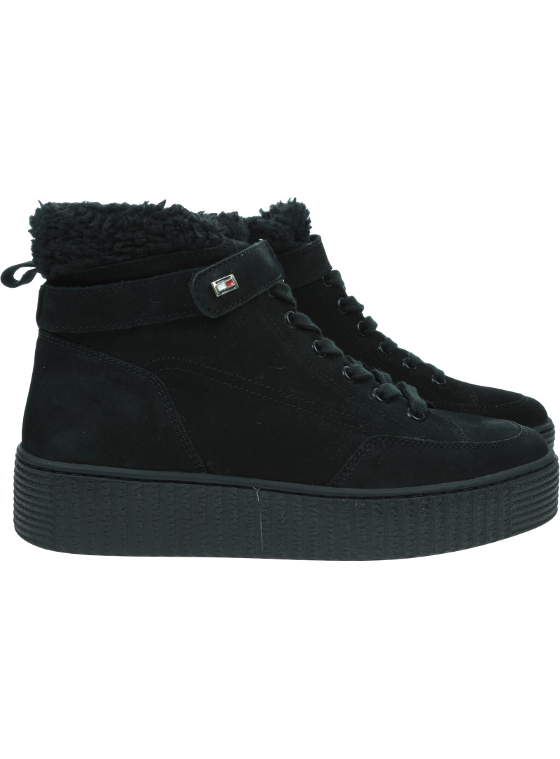 Buty Zimowe TOMMY HILFIGER Faux Fur Nubuck Low Lace-Up FW0FW08172 BDS