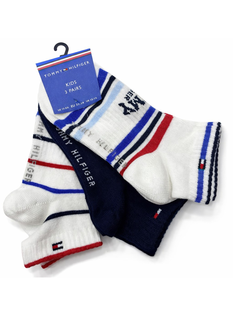 Skarpetki Dziecięce TOMMY HILFIGER 701238516 003 Th Kids Quarter 3P Sport Stripe