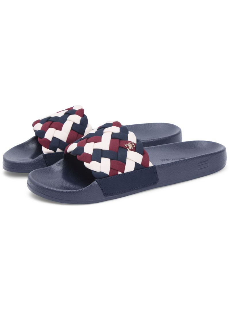 Klapki TOMMY HILFIGER Th Braided Pool Slide FW0FW09203 0GY