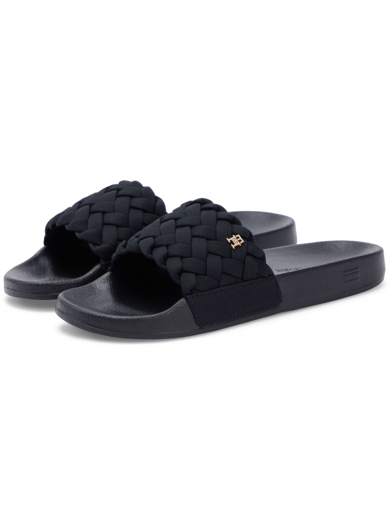 Klapki TOMMY HILFIGER Th Braided Pool Slide FW0FW09203 BDS