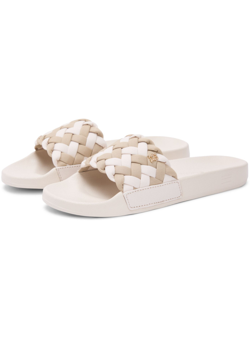 Klapki TOMMY HILFIGER Th Braided Pool Slide FW0FW09203 0F4