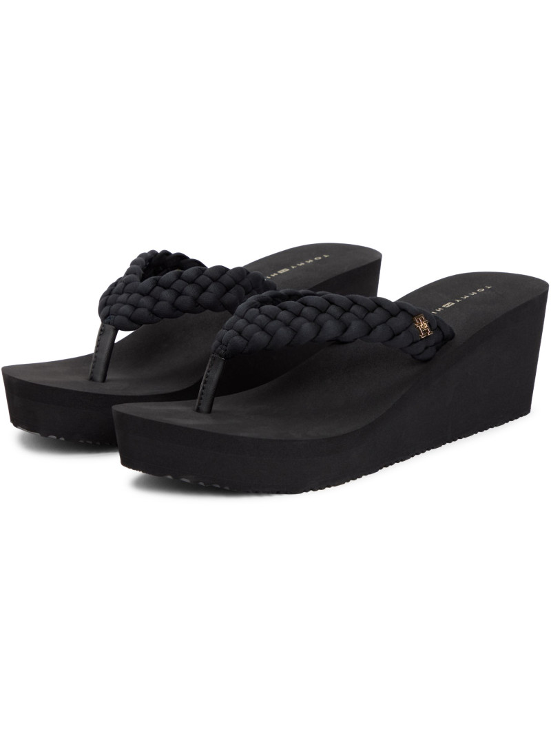 Japonki Na Koturnie TOMMY HILFIGER Th Wedge Braided Summer Sandal FW0FW09198 BDS