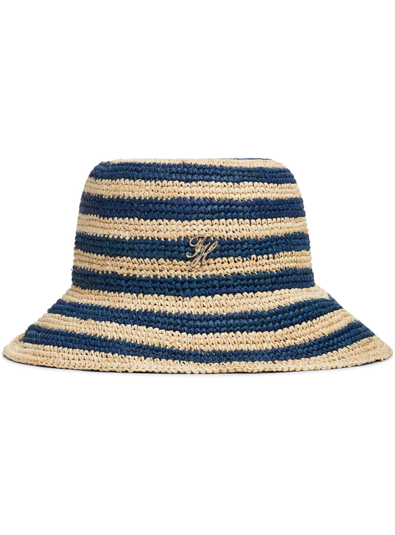 Kapelusz TOMMY HILFIGER Th Script Striped Raffia Bucket AW0AW18343 DW6