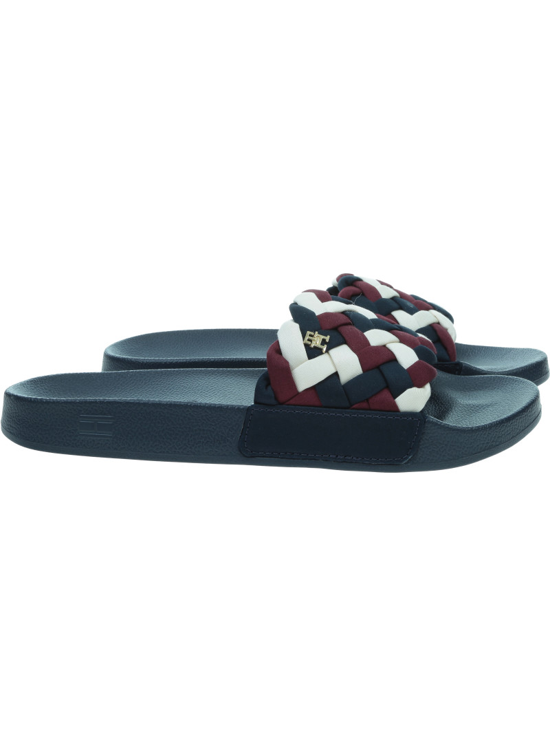 Klapki TOMMY HILFIGER Th Braided Pool Slide FW0FW09203 0GY