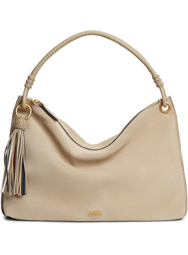 Torebka TOMMY HILFIGER Th Statement Leather Bag Suede AW0AW18402 RBT