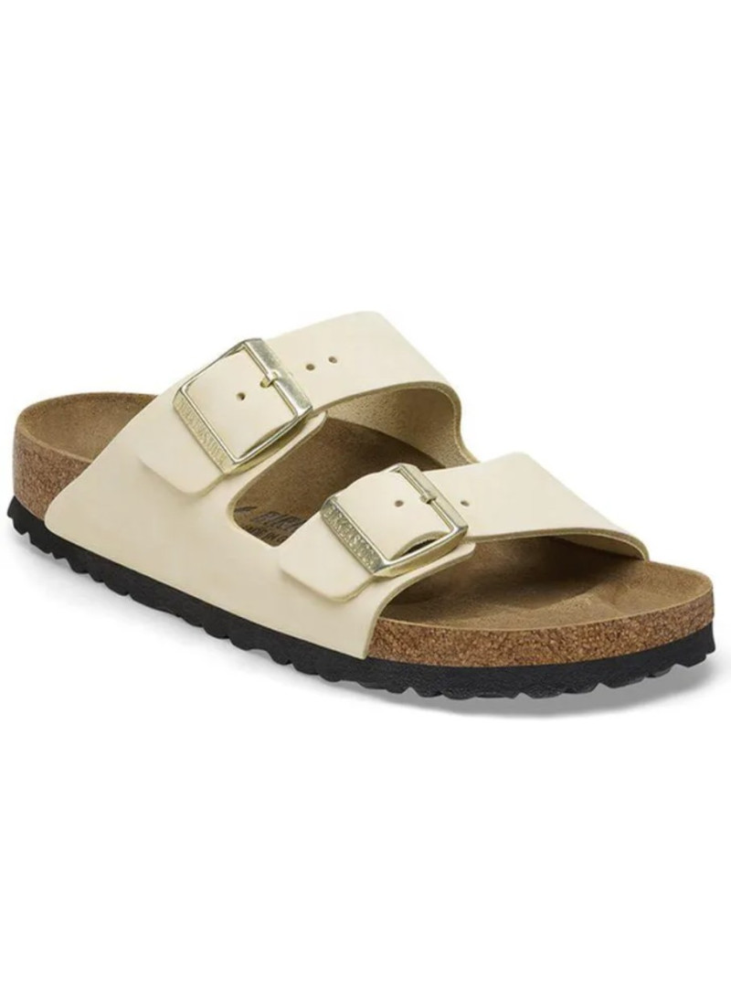 Klapki BIRKENSTOCK Arizona Nubuck Leather Women 1026711 Ecru