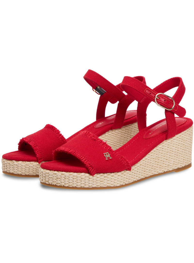 Espadryle TOMMY HILFIGER Mid Woven Wedge Espad Fringe FW0FW09470 XLG