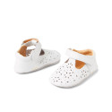 Skórzane Balerinki Kapcie BOBUX Soft Sole Lacey White 1224-182-02 1