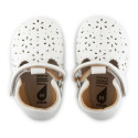 Skórzane Balerinki Kapcie BOBUX Soft Sole Lacey White 1224-182-02 2
