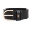 Damski Pasek TOMMY HILFIGER Essential TH Monogram Leather Belt AW0AW17757 BDS 4