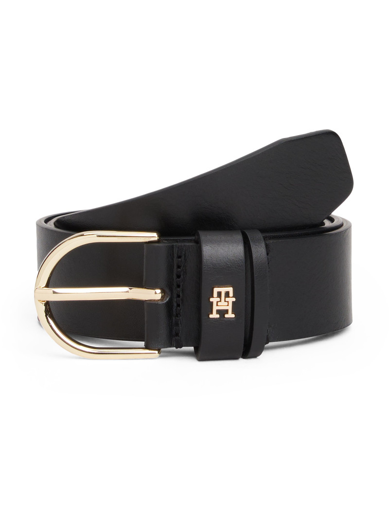 Damski Pasek TOMMY HILFIGER Essential TH Monogram Leather Belt AW0AW17757 BDS