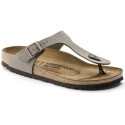 Klapki BIRKENSTOCK Gizeh Birko-Flor Nubuck Unisex 43391 Stone 2