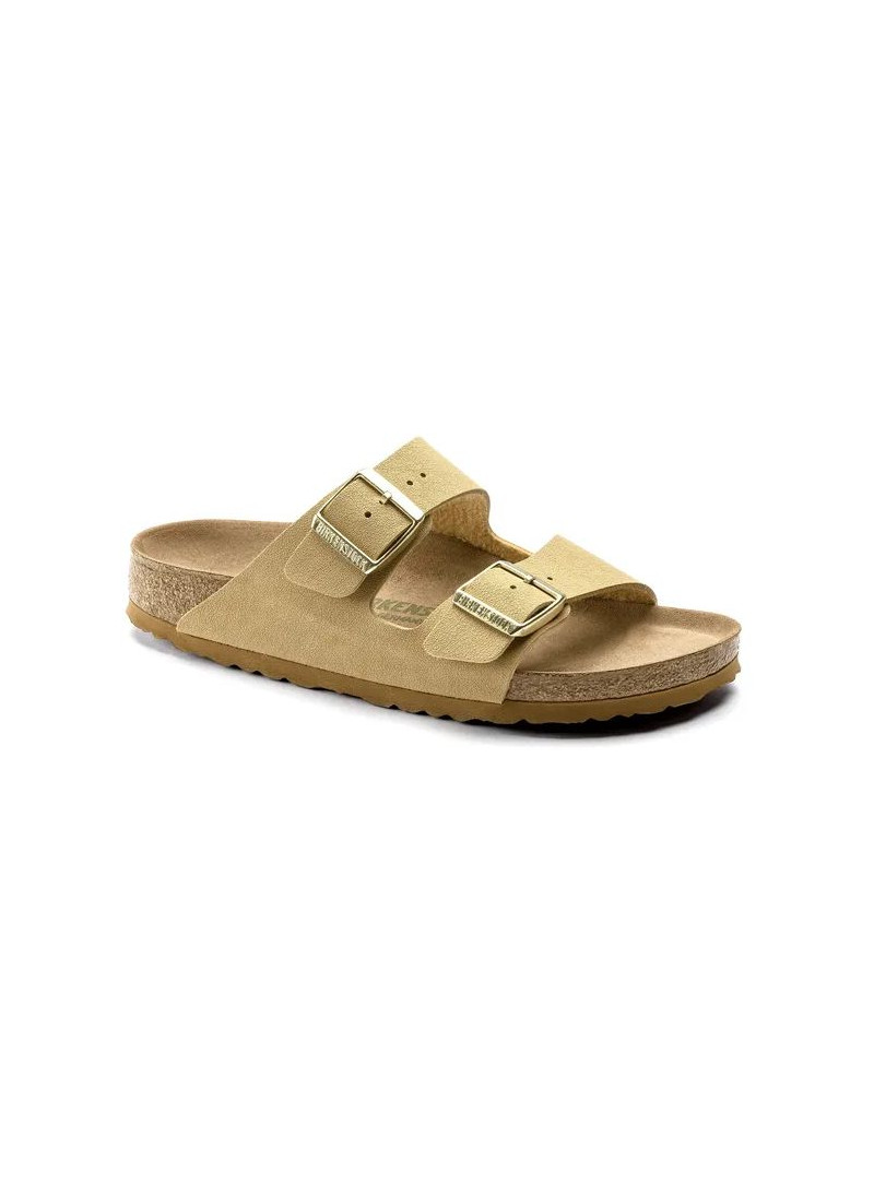 Klapki BIRKENSTOCK Arizona Vegan Birko-Flor Nubuck Unisex 1018988 Latte Cream