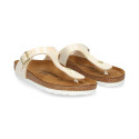Japonki BIRKENSTOCK Gizeh BF Shiny Snake Cream 847431 3