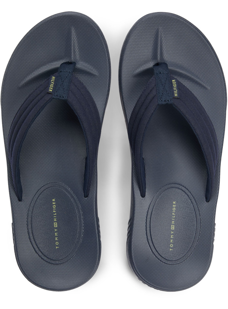 Japonki Męskie TOMMY HILFIGER Molded Hilfiger Lth Beach Sandal FM0FM05802 DW5
