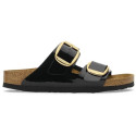 Klapki BIRKENSTOCK Arizona Big Buckle Birko-Flor Patent Black Gold Narrow 1027918 3