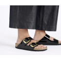 Klapki BIRKENSTOCK Arizona Big Buckle Birko-Flor Patent Black Gold Narrow 1027918 7