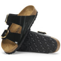 Klapki BIRKENSTOCK Arizona Big Buckle Birko-Flor Patent Black Gold Narrow 1027918 6