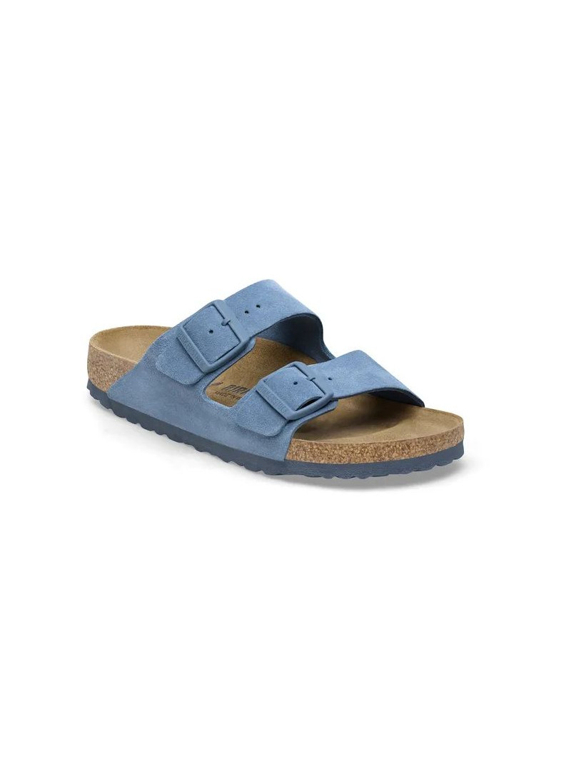 Klapki BIRKENSTOCK Arizona Suede Leather 1026820 Elemental Blue