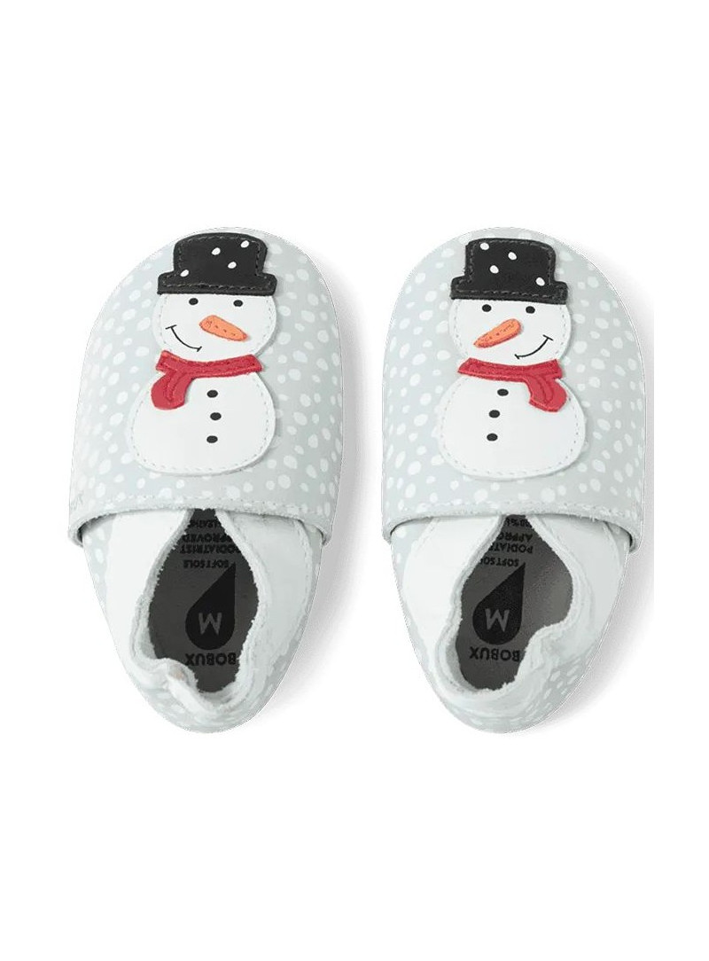 Skórzane Kapcie Bałwanek BOBUX Soft Sole Dottie White