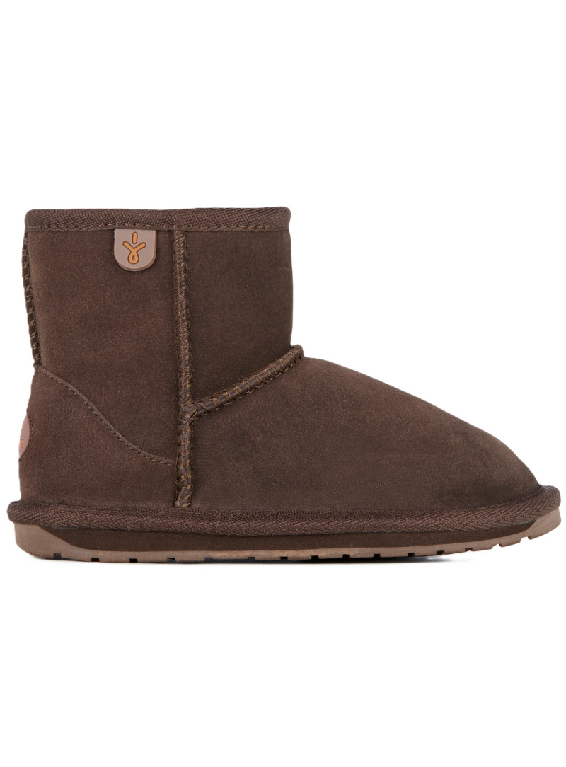 Brązowe Botki Buty EMU AUSTRALIA Wallaby Mini Teens T10103 Chocolate