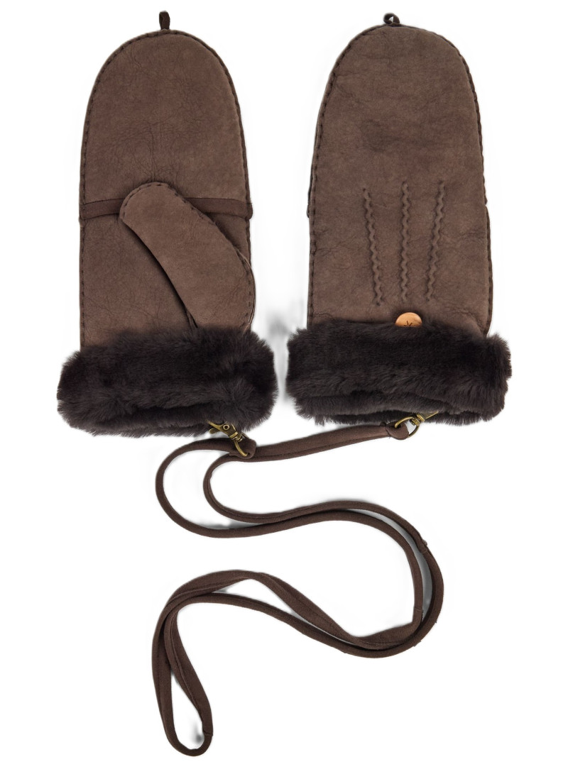 Skórzane Rękawiczki EMU AUSTRALIA Montana Mittens Chocolate W7019