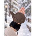 Skórzane Rękawiczki EMU AUSTRALIA Montana Mittens Chocolate W7019 6
