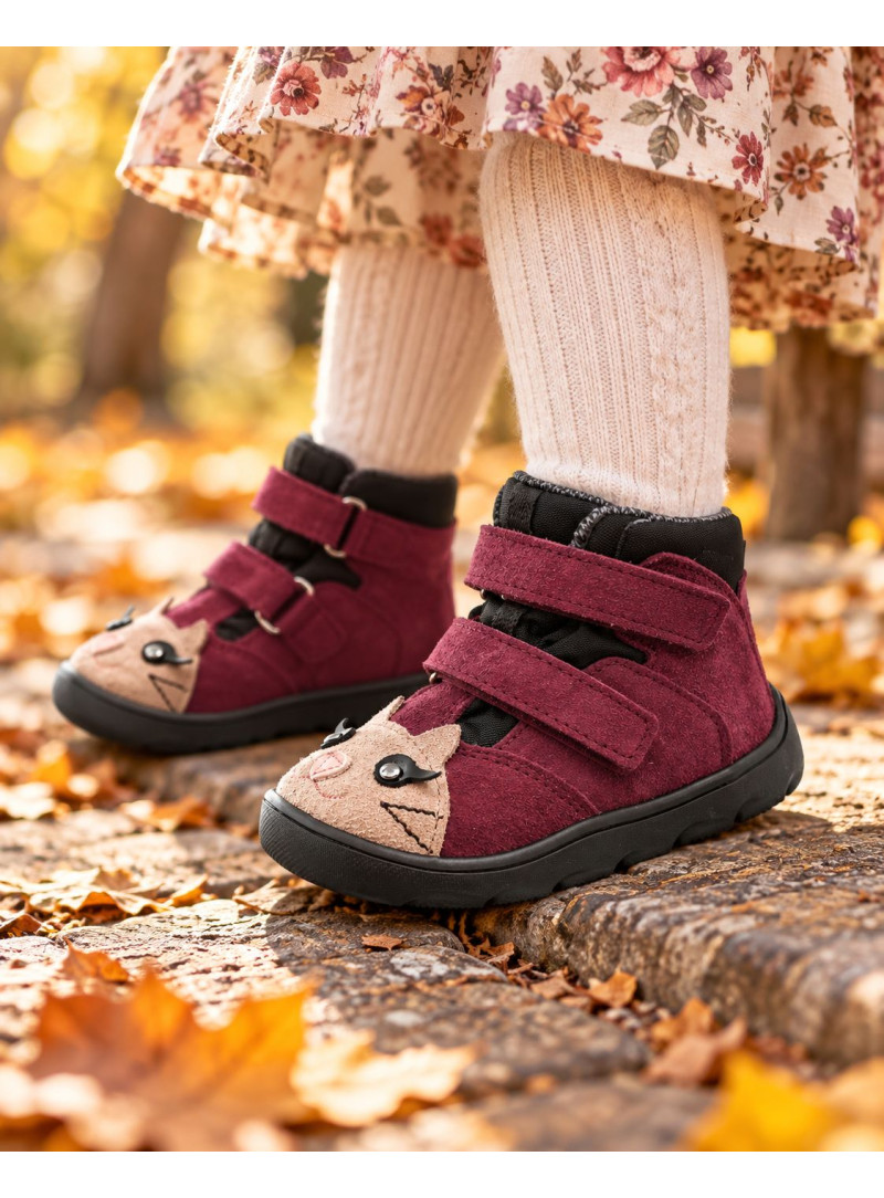 Wodoodporne Ocieplane Trzewiki MRUGAŁA Neko Barefoot Kitty Plum 6124/6 55