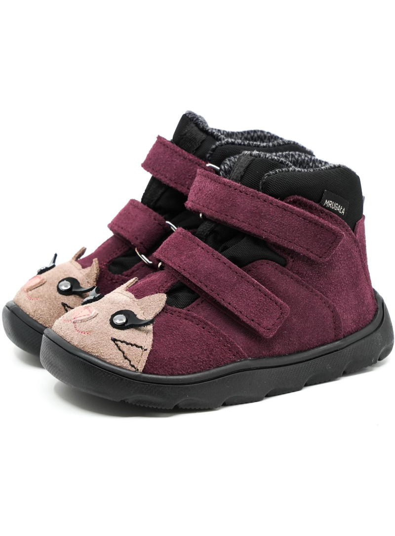 Wodoodporne Ocieplane Trzewiki MRUGAŁA Neko Barefoot Kitty Plum 6224/6 55