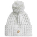 Czapka Damska TOMMY HILFIGER Th Script Cable Pom Beanie AW0AW19112 PSU 1