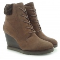 Home shoes MARC O'WEDGE BOOTIE OILY NUBUCK DARK BROWN | EN