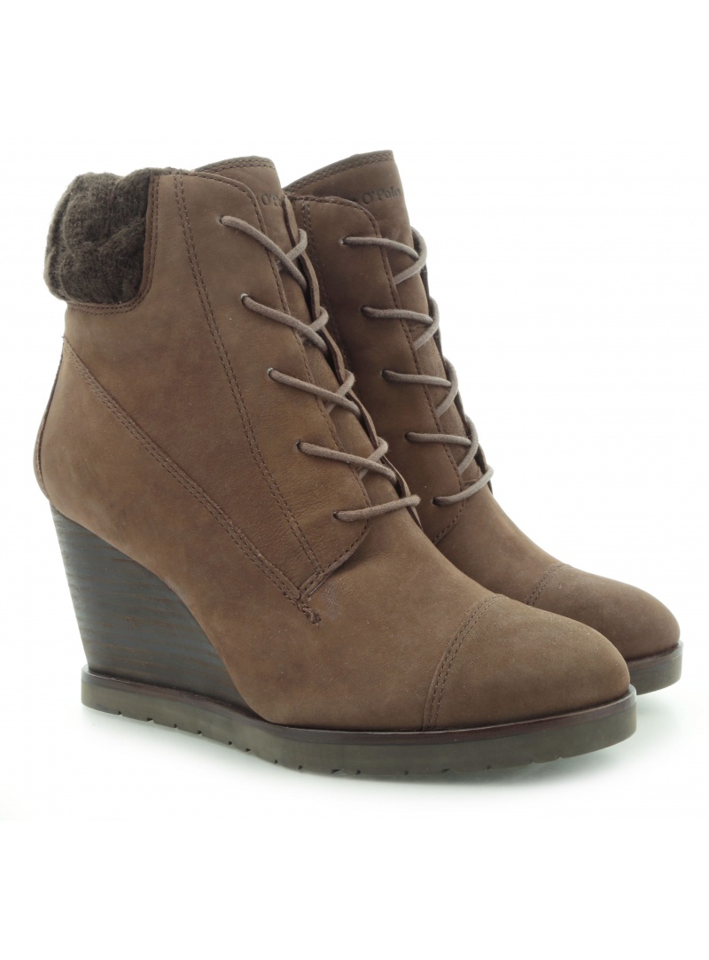 Home shoes MARC O'WEDGE BOOTIE OILY NUBUCK DARK BROWN | EN