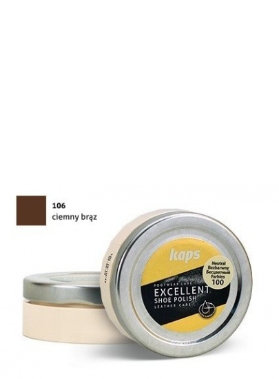 PASTA w słoiczku KAPS EXCELLENT SHOE POLISH CIEMNY BRĄZ 50 ML