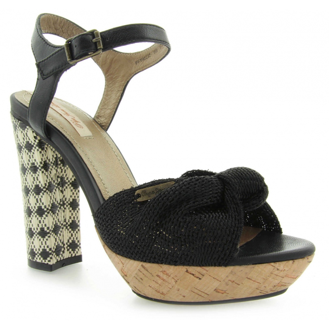 PEPE JEANS SANT JAMES BLACK METALIC MESH FABRIC- CRUST SHEEP N