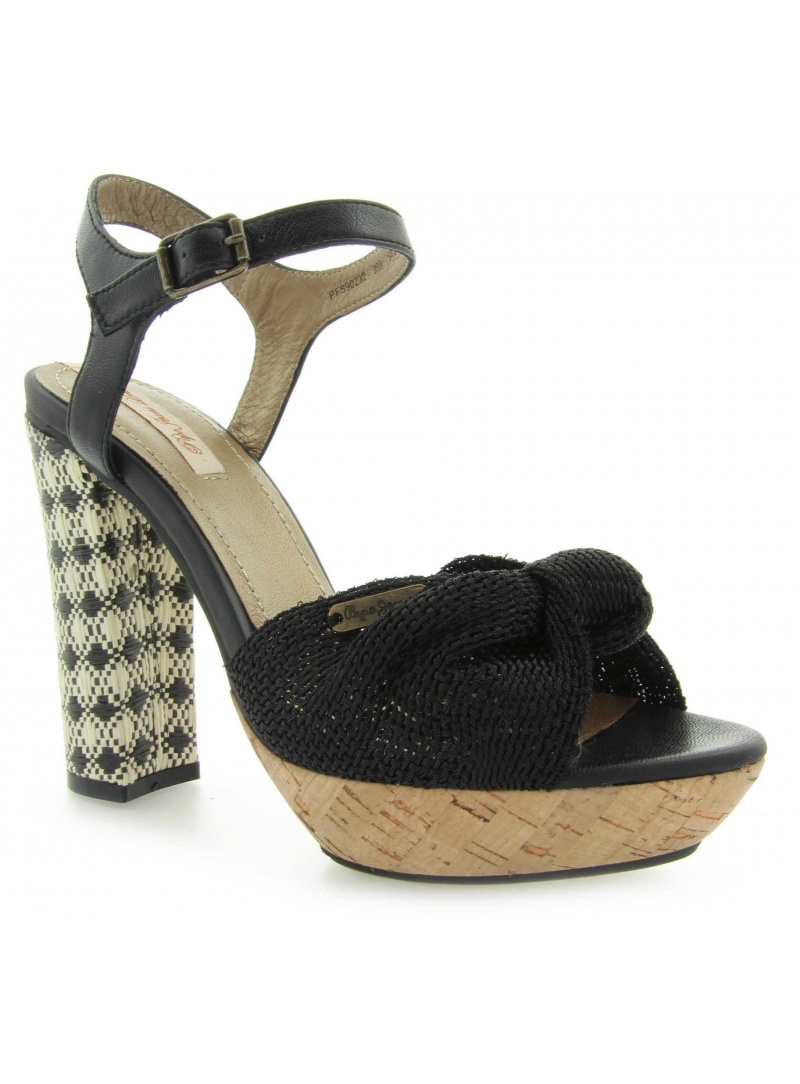 PEPE JEANS SANT JAMES BLACK METALIC MESH FABRIC- CRUST SHEEP N