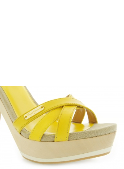 SANDAŁY PEPE JEANS PINNER YELLOW KID LEATHER
