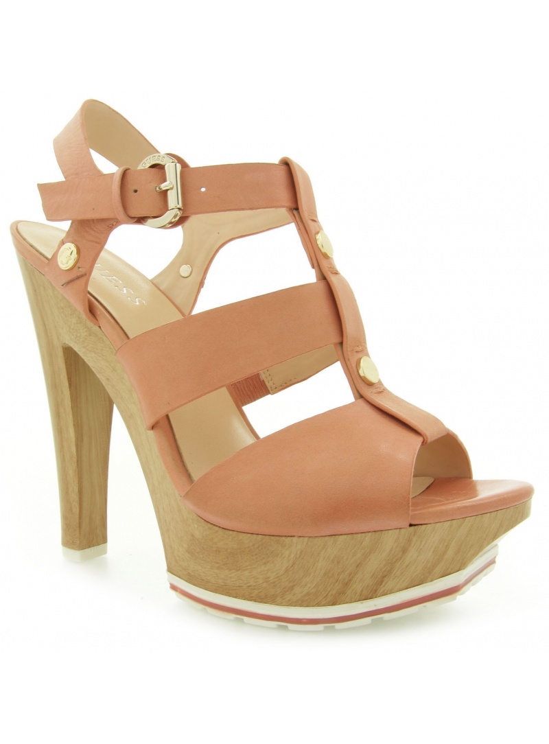 SANDAŁY GUESS BASET SANDALO SANDAL LEATHER CORAL