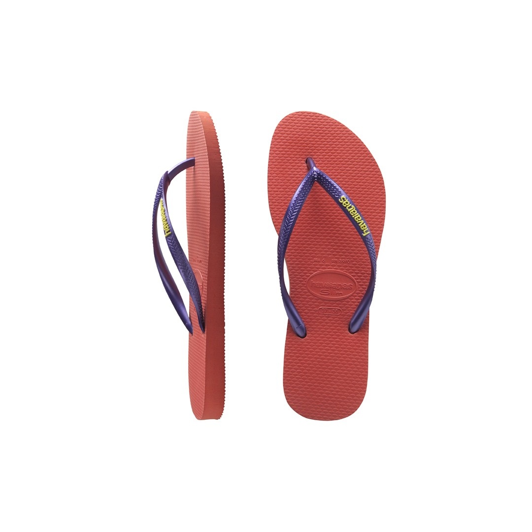 JAPONKI HAVAIANAS SLIM LOGO SALMON