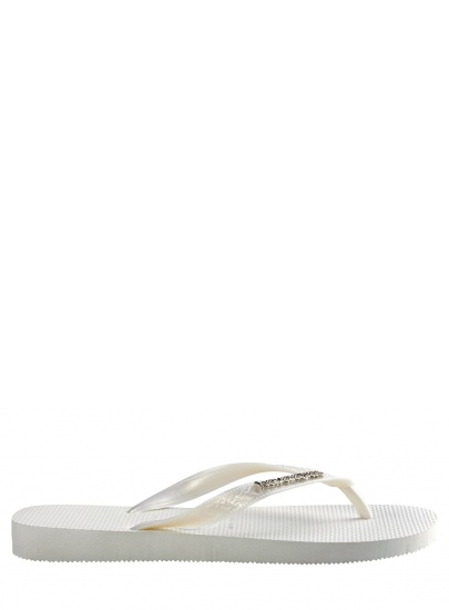 JAPONKI HAVAIANAS TOP LOGO METALLIC WHITE PEARL